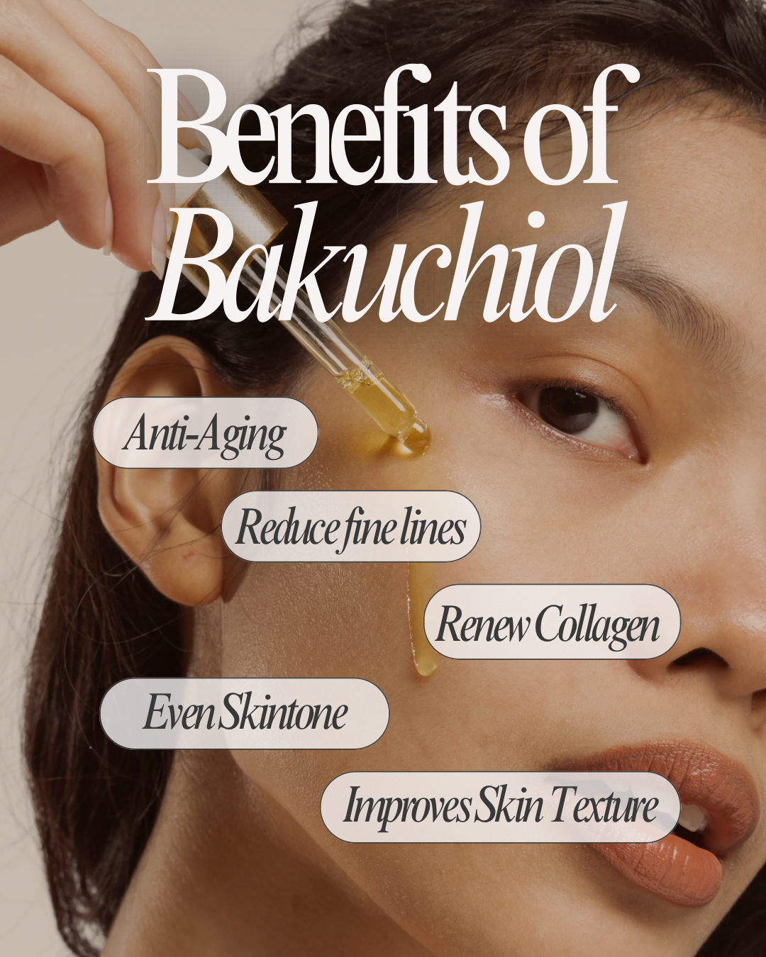 Bakuchiol Anti-Aging Face Serum Retinol Tretinoin Alternative with Buildable SPF Daily Glow | 1 oz