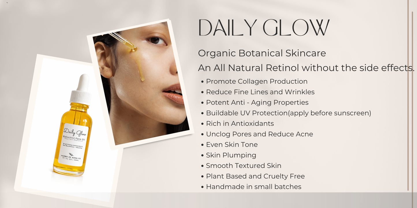 Bakuchiol Anti-Aging Face Serum Retinol Alternative with Buildable SPF Daily Glow | 1 oz